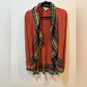 Double Zero Boho Crochet Trim Open Cardigan – Size Small